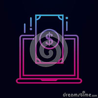Virtual money nolan icon. Simple thin line, outline vector of web icons for ui and ux, website or mobile application Stock Photo