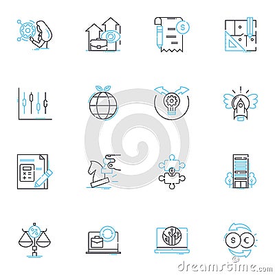 Virtual payment linear icons set. E-wallet, Contactless, Mobile, Digital, Secure, Instant, Online line vector and Vector Illustration