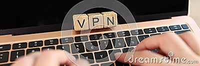 Virtual private network for a secure, encrypted connection and online anonymity. Stock Photo