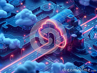 Virtual private network securing cloud access encrypted tunnel for data privacy Stock Photo