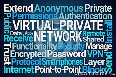 Virtual Private Network Word Cloud Stock Photo