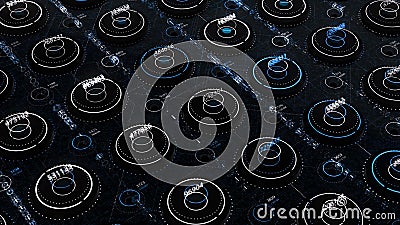 Virtual Random Number Generator. Animation. Virtual Field with Neon Circles  and Numbers Stock Footage - Video of display, code: 211505012