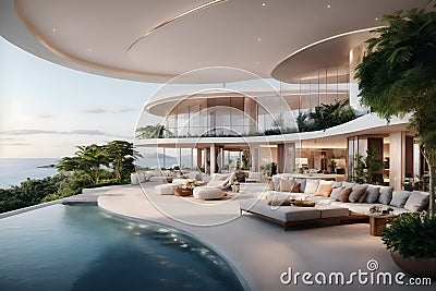Virtual real estate properties, from luxury penthouses to themed islands Stock Photo