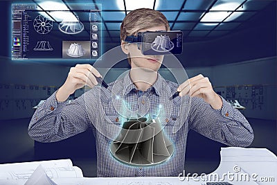 Virtual reality in engineering concept Stock Photo