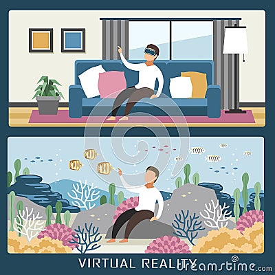 virtual reality experience Stock Photo