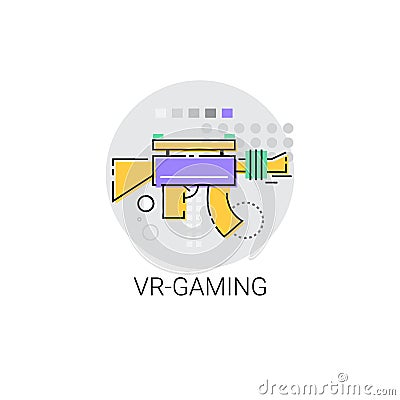 Virtual Reality Gaming Visual Technology Icon Vector Illustration
