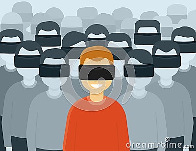 Virtual reality generation Vector Illustration