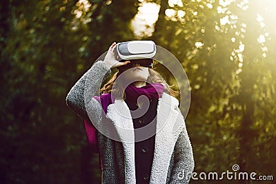 Virtual reality glasses Stock Photo