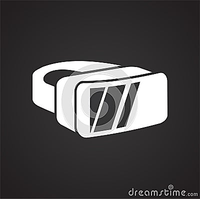 Virtual reality googles icon on black background for graphic and web design, Modern simple vector sign. Internet concept. Trendy Vector Illustration