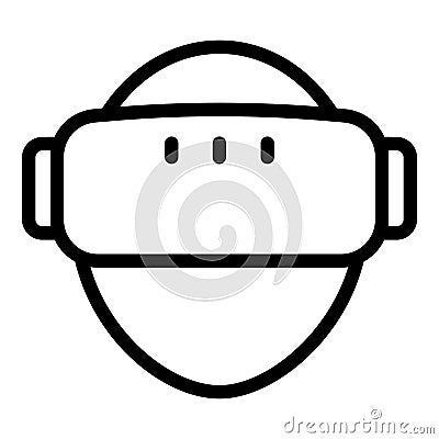 Virtual reality headgear icon outline vector. Immersive illusion Stock Photo