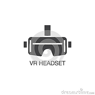 Virtual reality headset icon vector, solid logo illustration, pi Vector Illustration