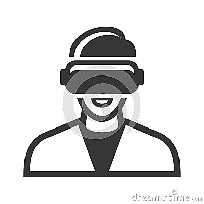 Virtual Reality Headset Icon. Vector Vector Illustration