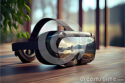 virtual reality headset - Metaverse - Meta technology - generative ai Stock Photo