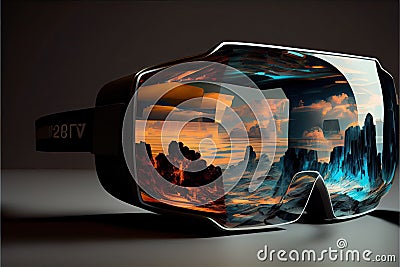 virtual reality headset - Metaverse - Meta technology Stock Photo