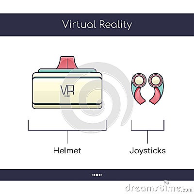 Virtual Reality Helmet Two Vector Illustration