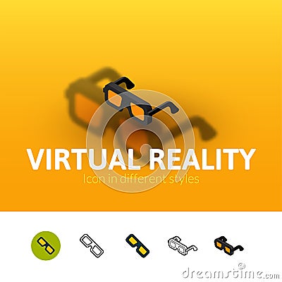 Virtual reality icon in different style Vector Illustration