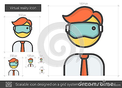 Virtual reality line icon. Vector Illustration