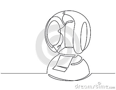 Virtual reality motion simulator continuous one line vector drawing Vector Illustration