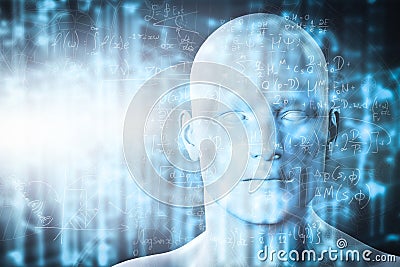 Virtual reality projection. Future science with modern technology, artificial intelligence Stock Photo