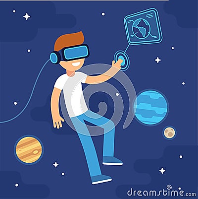 Virtual reality space Vector Illustration