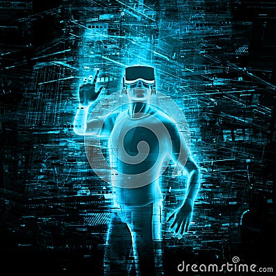 Virtual reality user Stock Photo