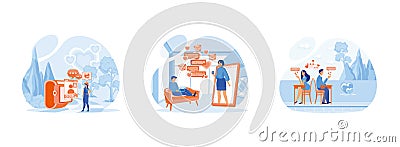 Virtual relationships, online dating and social networking, Social media to engage online user concept. Vector Illustration