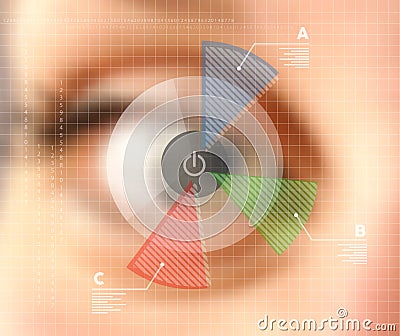 Virtual screen eye infographics blurred effect Vector Illustration