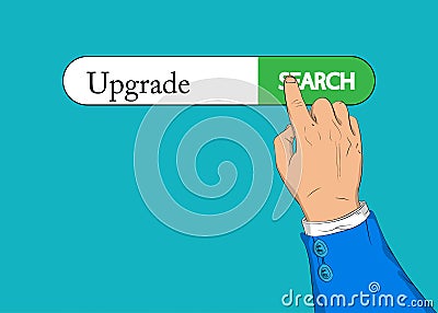 Virtual search bar with Upgrade text. Vector Illustration