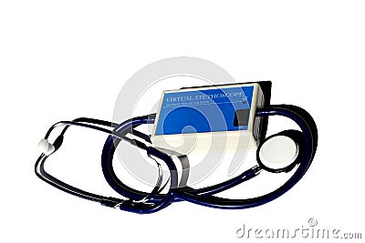 Virtual stethoscope for auscultating different types of patient lungs and heart sounds Stock Photo