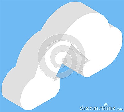 Virtual storage, service for saving information. Uploading files, online data to Internet Vector Illustration