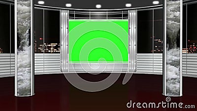 Virtual Studio Background 3 - Green Screen Stock Footage - Video of  information, international: 133661608
