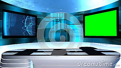 Virtual Studio Background 3 - Green Screen Stock Footage - Video of  information, international: 133661608