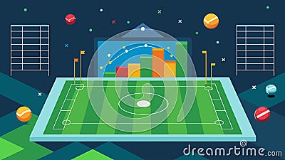 The virtual turf is dressed in lines and graphs making it easier to interpret the complex information provided by Vector Illustration