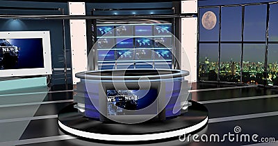 Virtual Tv News Set 27 Stock Photo