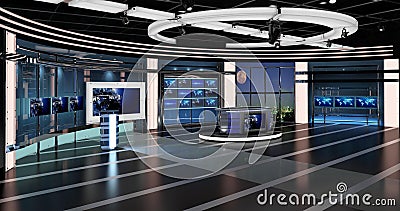 Virtual Tv News Set 27 Stock Photo