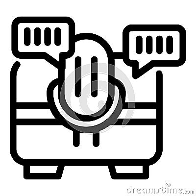 Virtual voice control assistant icon outline vector. Futuristic technology help Vector Illustration