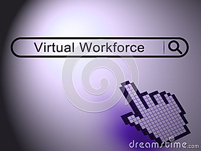 Virtual Workforce Offshore Employee Hiring 2d Illustration Stock Photo