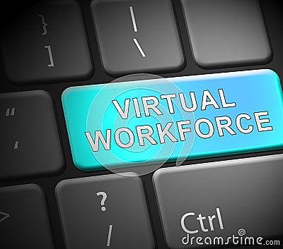 Virtual Workforce Offshore Employee Hiring 3d Illustration Stock Photo