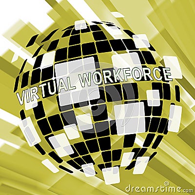 Virtual Workforce Offshore Employee Hiring 3d Illustration Stock Photo