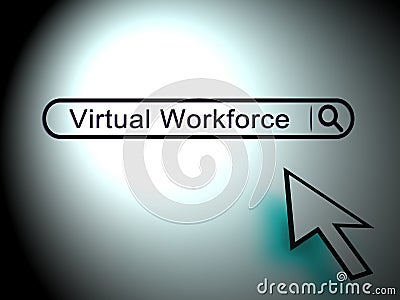 Virtual Workforce Offshore Employee Hiring 2d Illustration Stock Photo