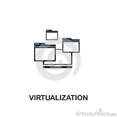 Virtualization icon. Premium style design from web hosting icon collection. Pixel perfect Virtualization icon for web Stock Photo