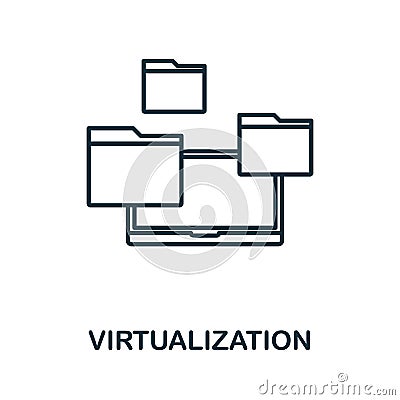 Virtualization icon. Thin outline style design from web hosting icons collection. Creative Virtualization icon for web design, Stock Photo