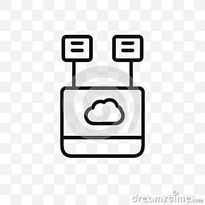 virtualization vector linear icon isolated on transparent background, virtualization transparency concept can be used for web and Vector Illustration