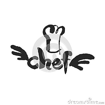 Virtuoso Chef Calligraphy Sign Vector Illustration