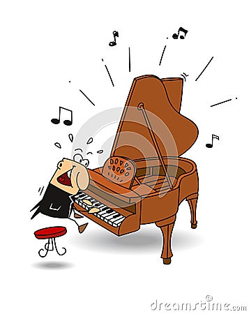 The virtuoso pianist Vector Illustration