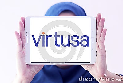 Virtusa information technology company logo Editorial Stock Photo