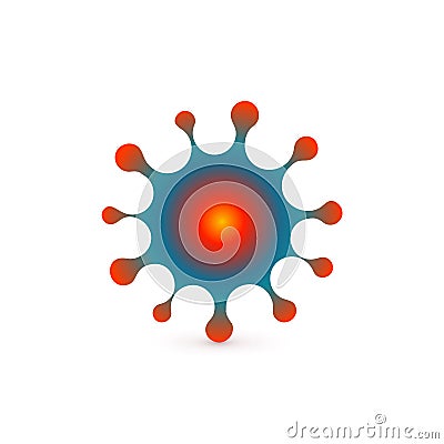 Virus abstract icon. Microbe vector symbol. Computer virus, allergy bacteria, microbiology concept. Disease germ Vector Illustration