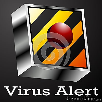 Virus Alert Button Vector Illustration