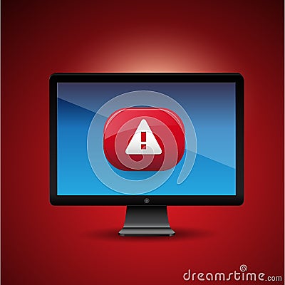 Virus Alert Sign in Internet Browser Vector Illustration