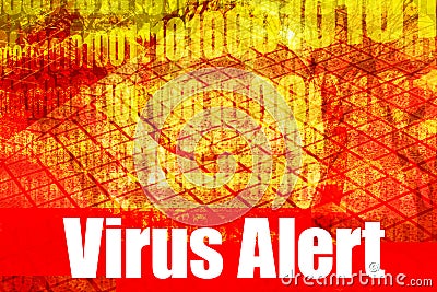 Virus Alert Warning Message Stock Photo